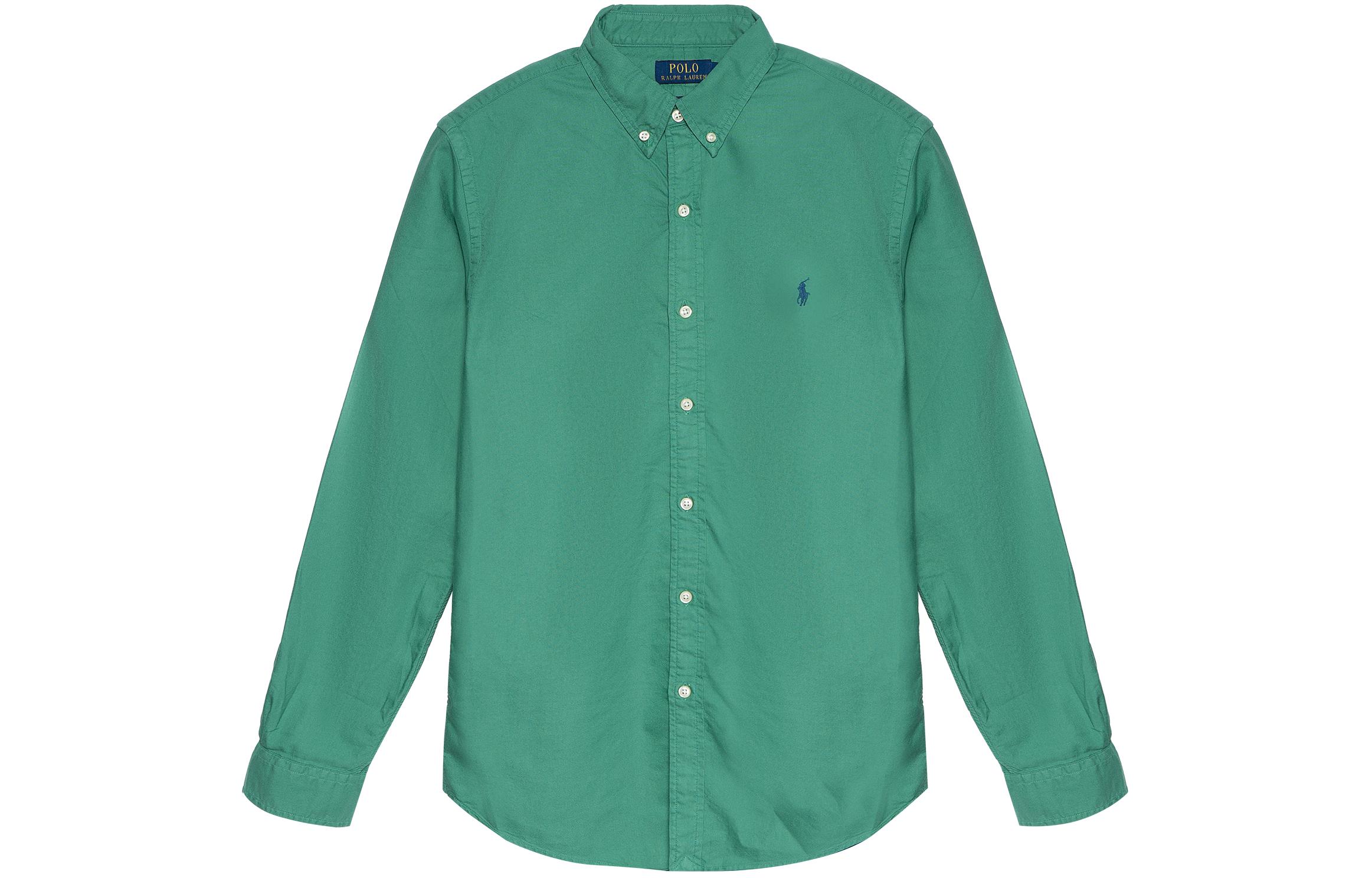 Polo Ralph Lauren SS23  Embroidered Logo Jade Green Long Sleeve Shirt 710873089-003 圖 2