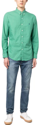 Polo Ralph Lauren SS23 Embroidered Logo Jade Green Long Sleeve Shirt 710873089-003 Shop Polo Ralph Lauren SS23 Embroidered Logo Jade Green Long Sleeve Shirt 710873089-003