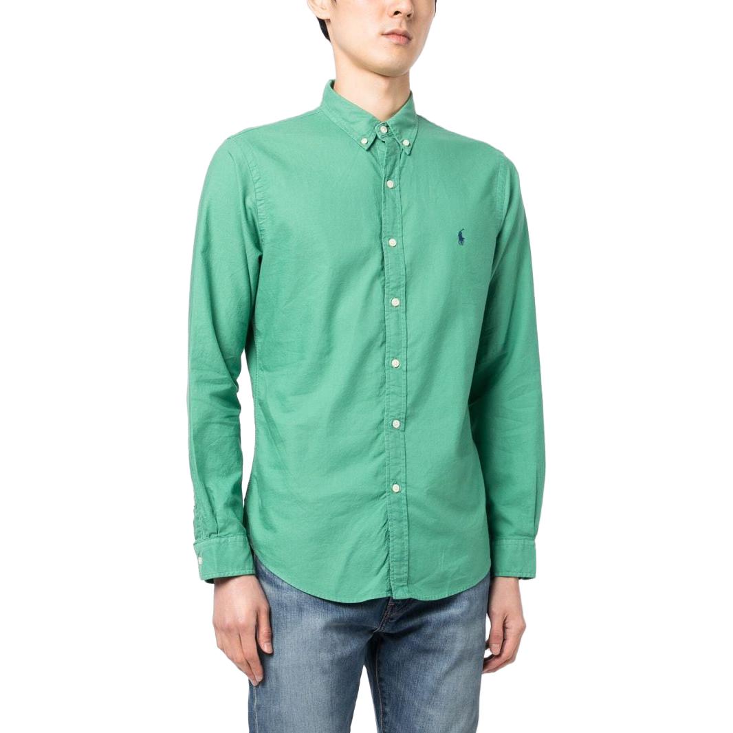 Polo Ralph Lauren SS23  Embroidered Logo Jade Green Long Sleeve Shirt 710873089-003 圖 6