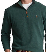 Sizing Polo Ralph Lauren SS23 Green Half-Zip Sweatshirt with Logo Embroidery. 710857073-017