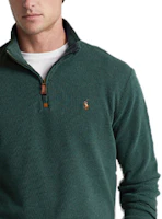 Cheap Polo Ralph Lauren SS23 Green Half-Zip Sweatshirt with Logo Embroidery. 710857073-017
