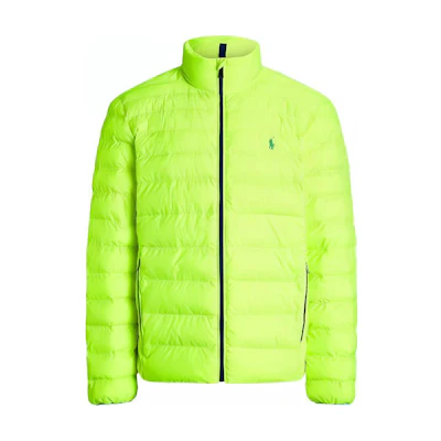 Polo Ralph Lauren SS23 Green Logo Print Standing Collar Jacket. 710888051-001