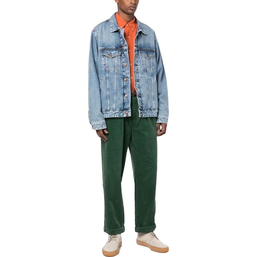 Lookbook 폴로 랄프로렌 SS23 그린 루즈핏 플리츠 스트레이트 캐주얼 팬츠 710882543003