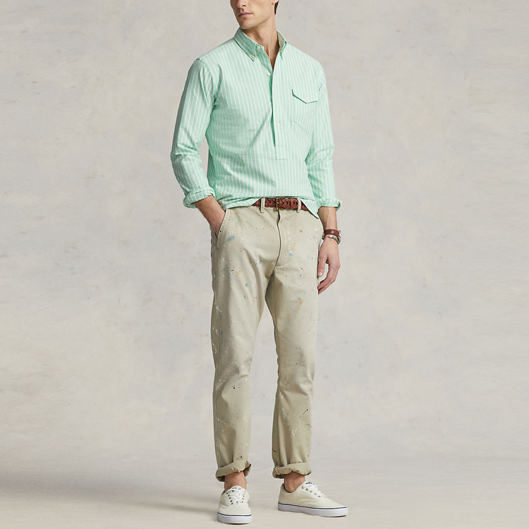 Polo Ralph Lauren SS23  Green Striped Long Sleeve Pocket Shirt. MNPOWOV16822881-300 圖 5