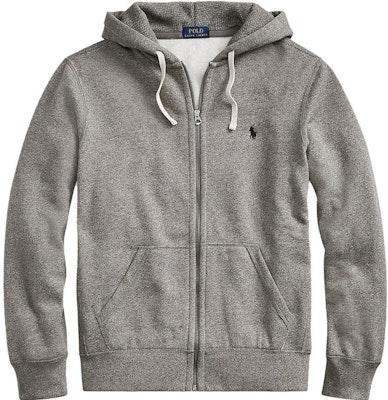 Polo Ralph Lauren SS23 灰色刺绣标志拉链连帽衫配抽绳。 710625887-001 Order Polo Ralph Lauren SS23 灰色刺绣标志拉链连帽衫配抽绳。 710625887-001