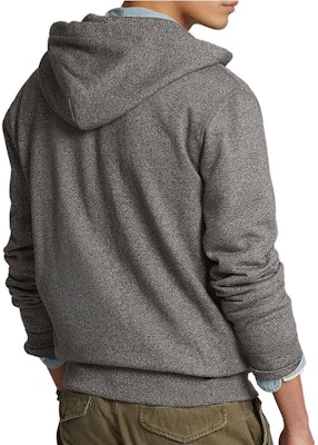 Polo Ralph Lauren SS23 灰色刺绣标志拉链连帽衫配抽绳。 710625887-001 Shop Polo Ralph Lauren SS23 灰色刺绣标志拉链连帽衫配抽绳。 710625887-001