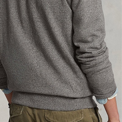 Polo Ralph Lauren SS23 灰色刺绣标志拉链连帽衫配抽绳。 710625887-001 Purchase Polo Ralph Lauren SS23 灰色刺绣标志拉链连帽衫配抽绳。 710625887-001