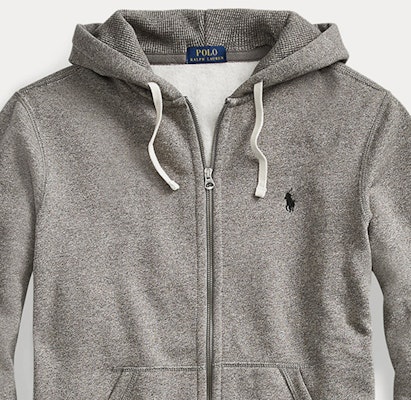 Polo Ralph Lauren SS23 灰色刺绣标志拉链连帽衫配抽绳。 710625887-001 Details for Polo Ralph Lauren SS23 灰色刺绣标志拉链连帽衫配抽绳。 710625887-001