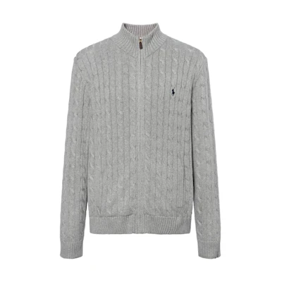 Polo Ralph Lauren SS23 Grey Zip-Up High-Neck Sweater MNPOSWE16821362-020