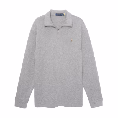 Polo Ralph Lauren SS23 Half-Zip Logo Embroidered Sweatshirt Grey. 710857073-006