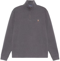 Polo Ralph Lauren SS23 Half-Zip Solid Grey Sweatshirt with Logo Embroidery. 710857073-015 Polo Ralph Lauren SS23 Half-Zip Solid Grey Sweatshirt with Logo Embroidery. 710857073-015