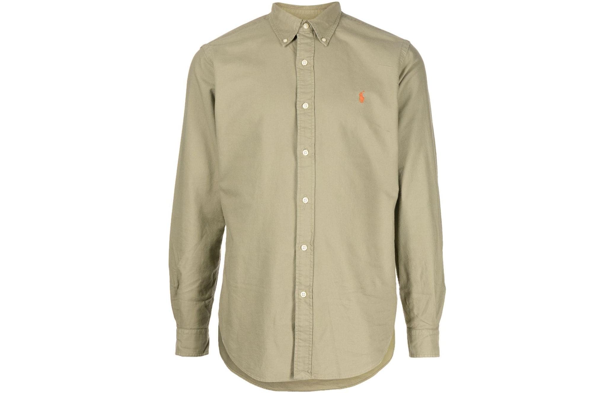 Polo Ralph Lauren SS23  Logo Embroidered Long Sleeve Shirt Light Brown 710805564-034 圖 2