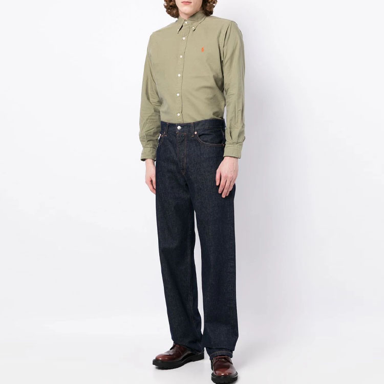 Polo Ralph Lauren SS23  Logo Embroidered Long Sleeve Shirt Light Brown 710805564-034 圖 3