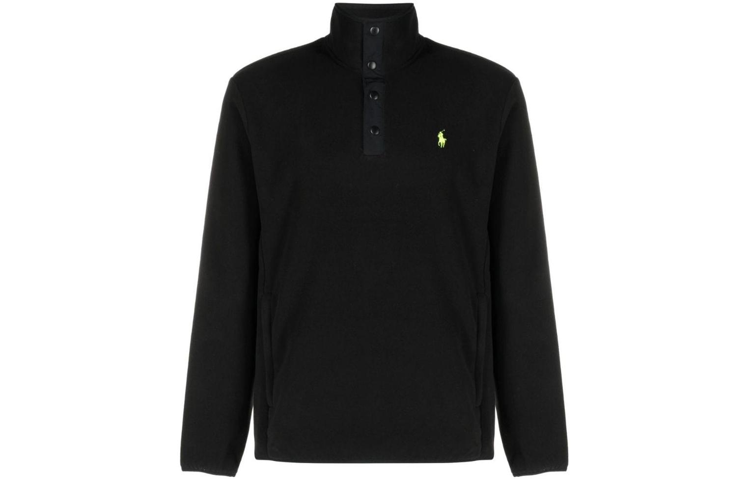 Order 폴로 랄프 로렌 SS23 로고 프린트 플리스 스웻셔츠 블랙. 710850393-018