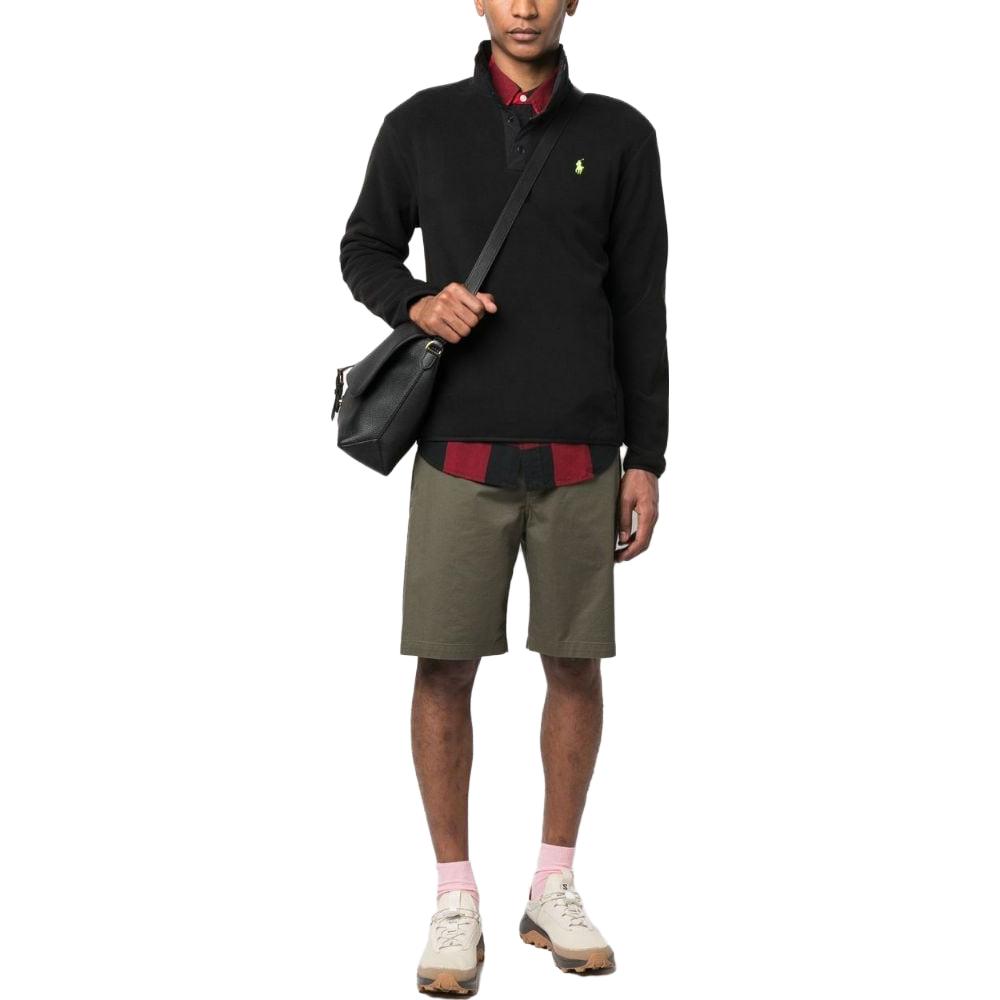 Lookbook 폴로 랄프 로렌 SS23 로고 프린트 플리스 스웻셔츠 블랙. 710850393-018