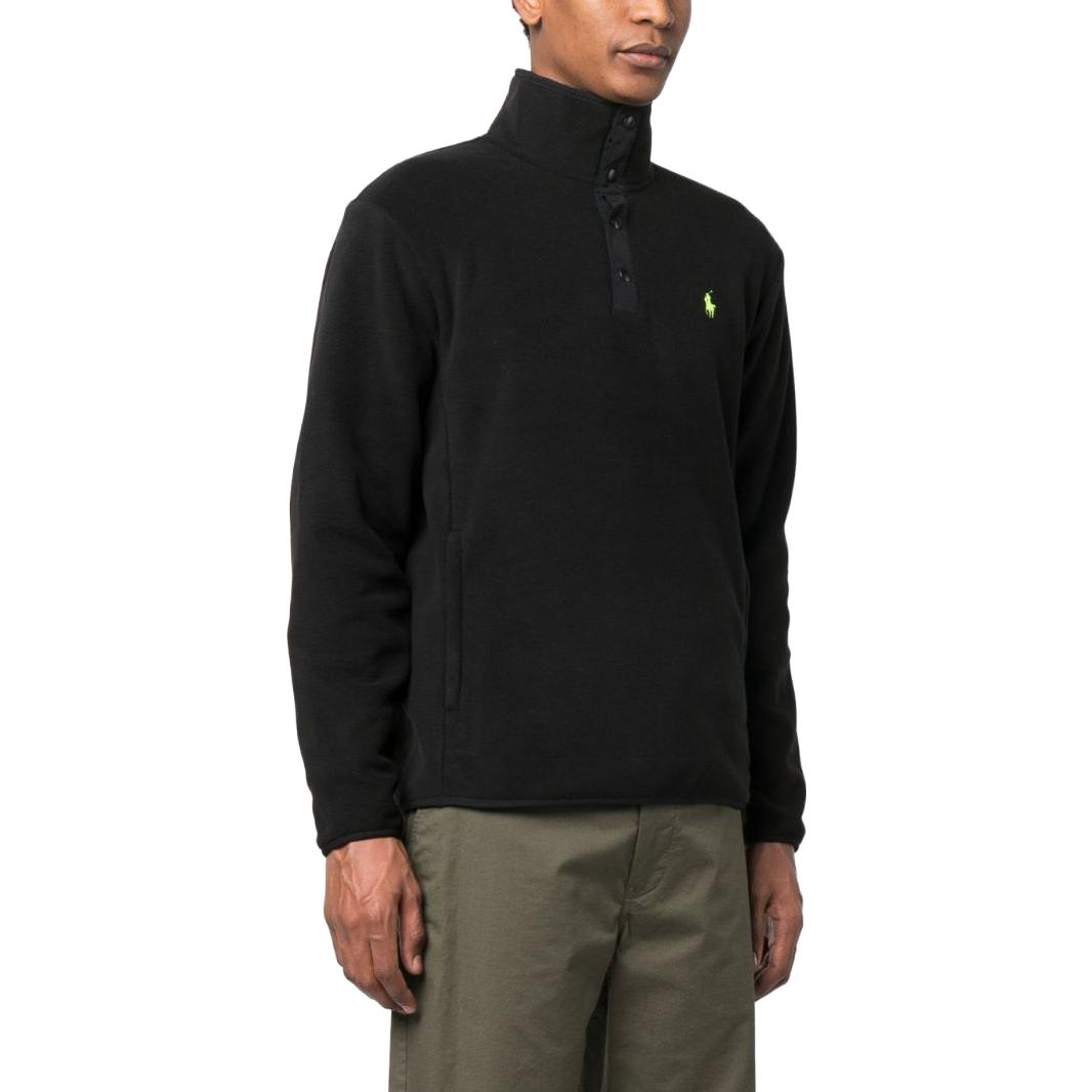 Purchase 폴로 랄프 로렌 SS23 로고 프린트 플리스 스웻셔츠 블랙. 710850393-018
