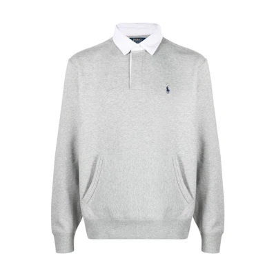 Polo Ralph Lauren SS23 Long-Sleeve Polo Shirt Light Grey with Logo Embroidery. 710835771-002