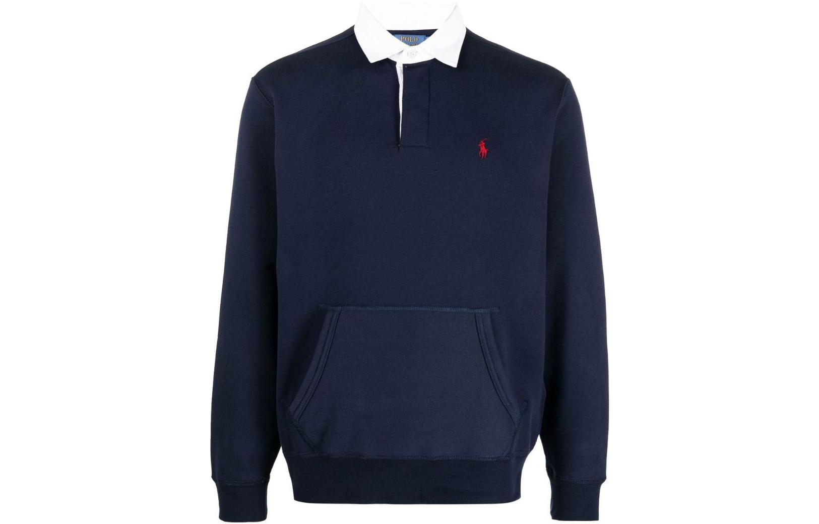 Polo Ralph Lauren SS23  Long Sleeve Polo Shirt Blue with Embroidered Logo. 710835771-001