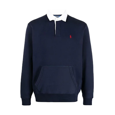 Polo Ralph Lauren SS23 Long Sleeve Polo Shirt Blue with Embroidered Logo. 710835771-001