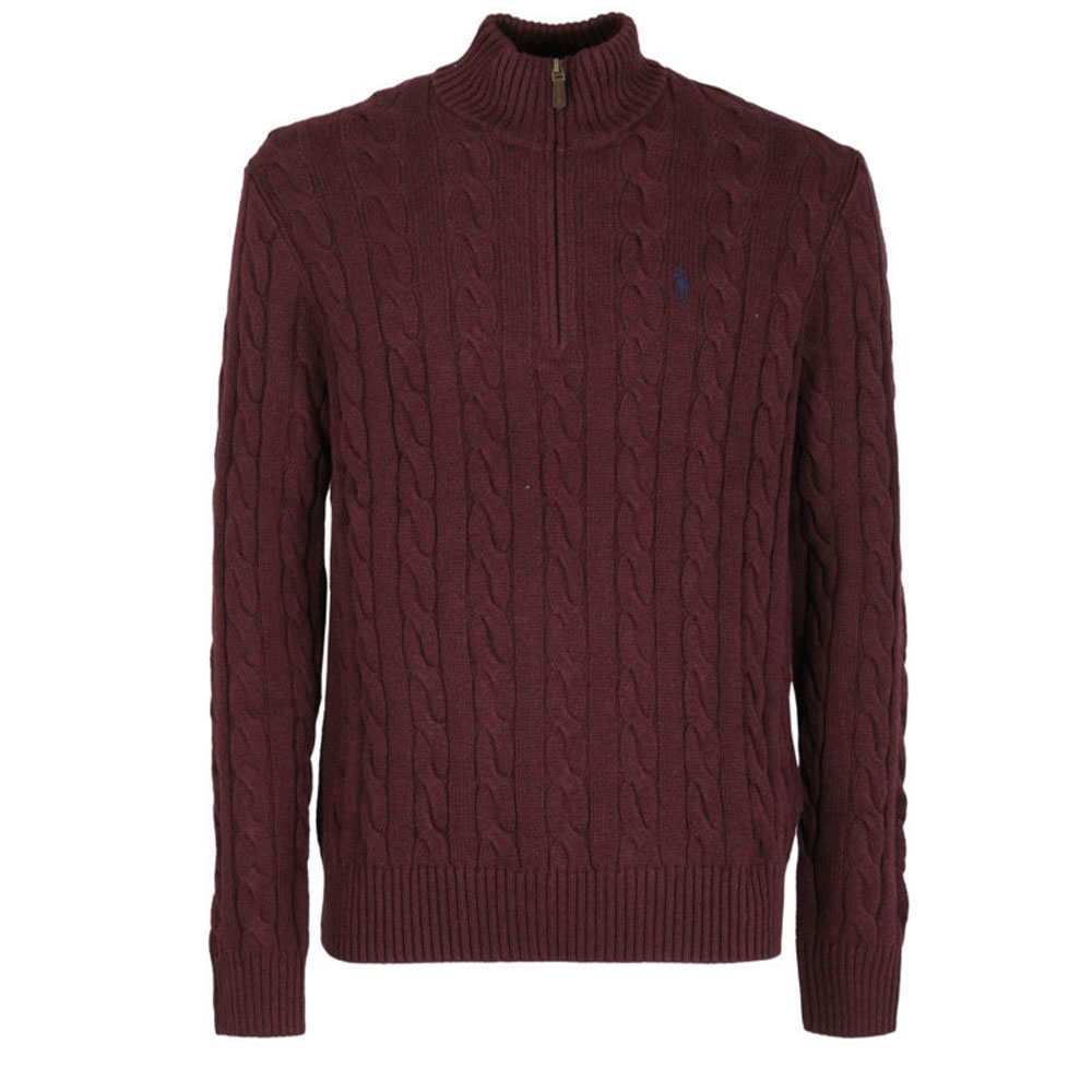 Polo Ralph Lauren SS23  Maroon Embroidered Knit Zip-Up Sweater 710810841-005 圖 2