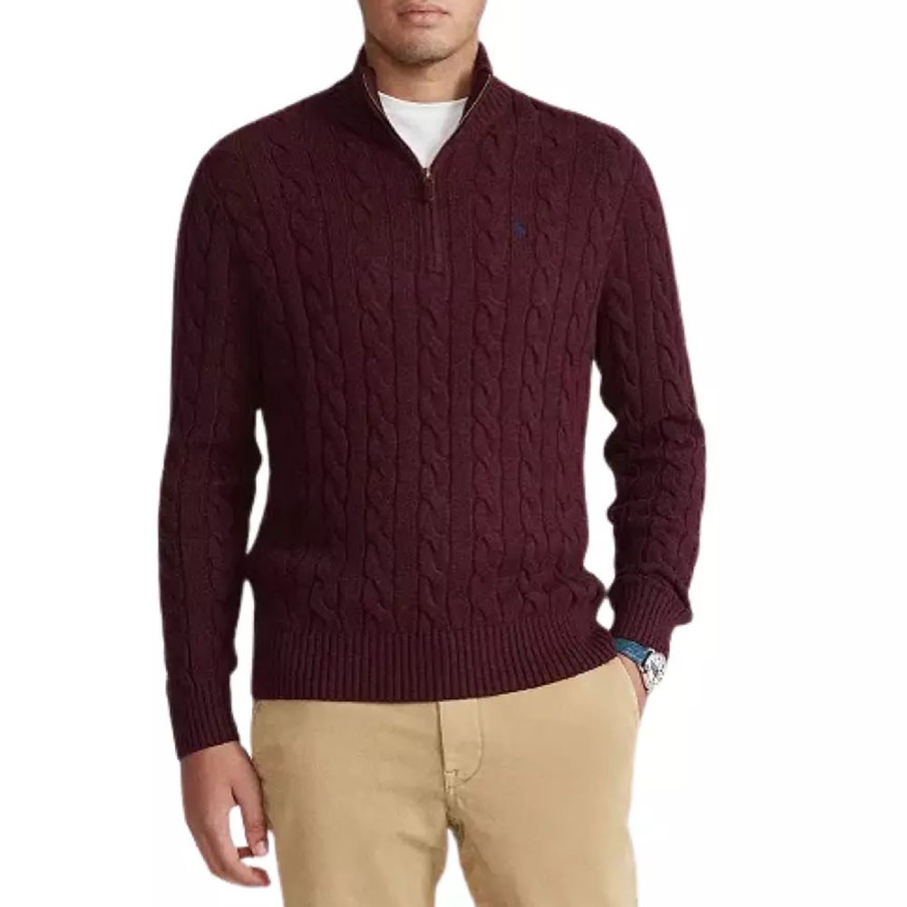 Polo Ralph Lauren SS23  Maroon Embroidered Knit Zip-Up Sweater 710810841-005 圖 4