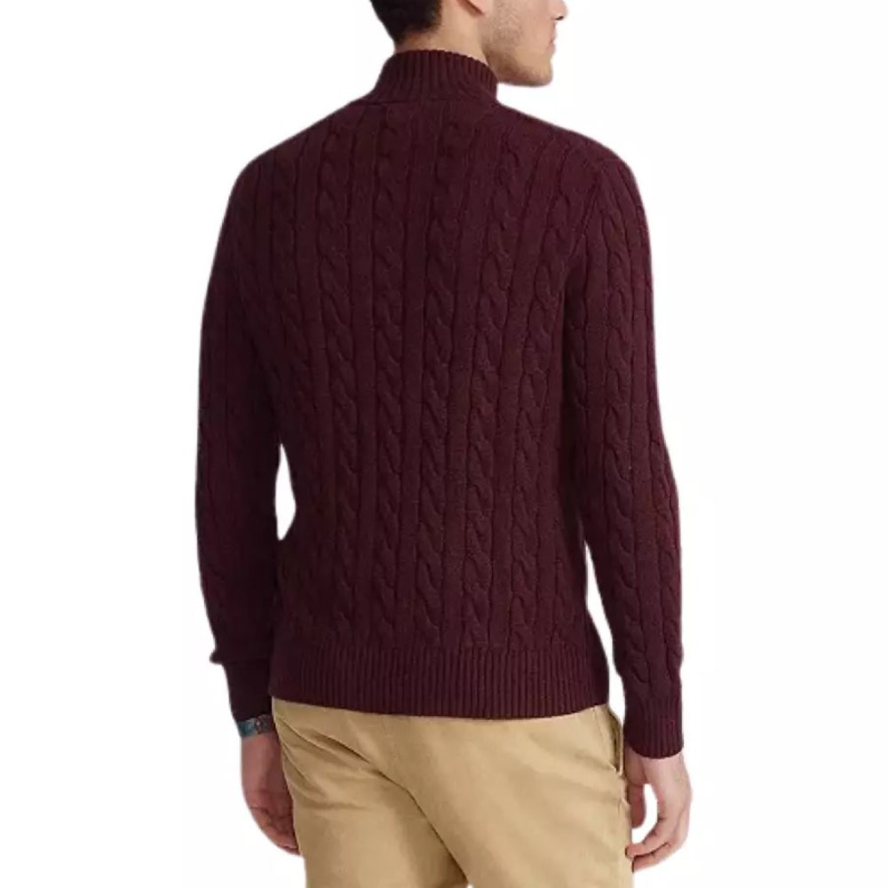 Polo Ralph Lauren SS23  Maroon Embroidered Knit Zip-Up Sweater 710810841-005 圖 5