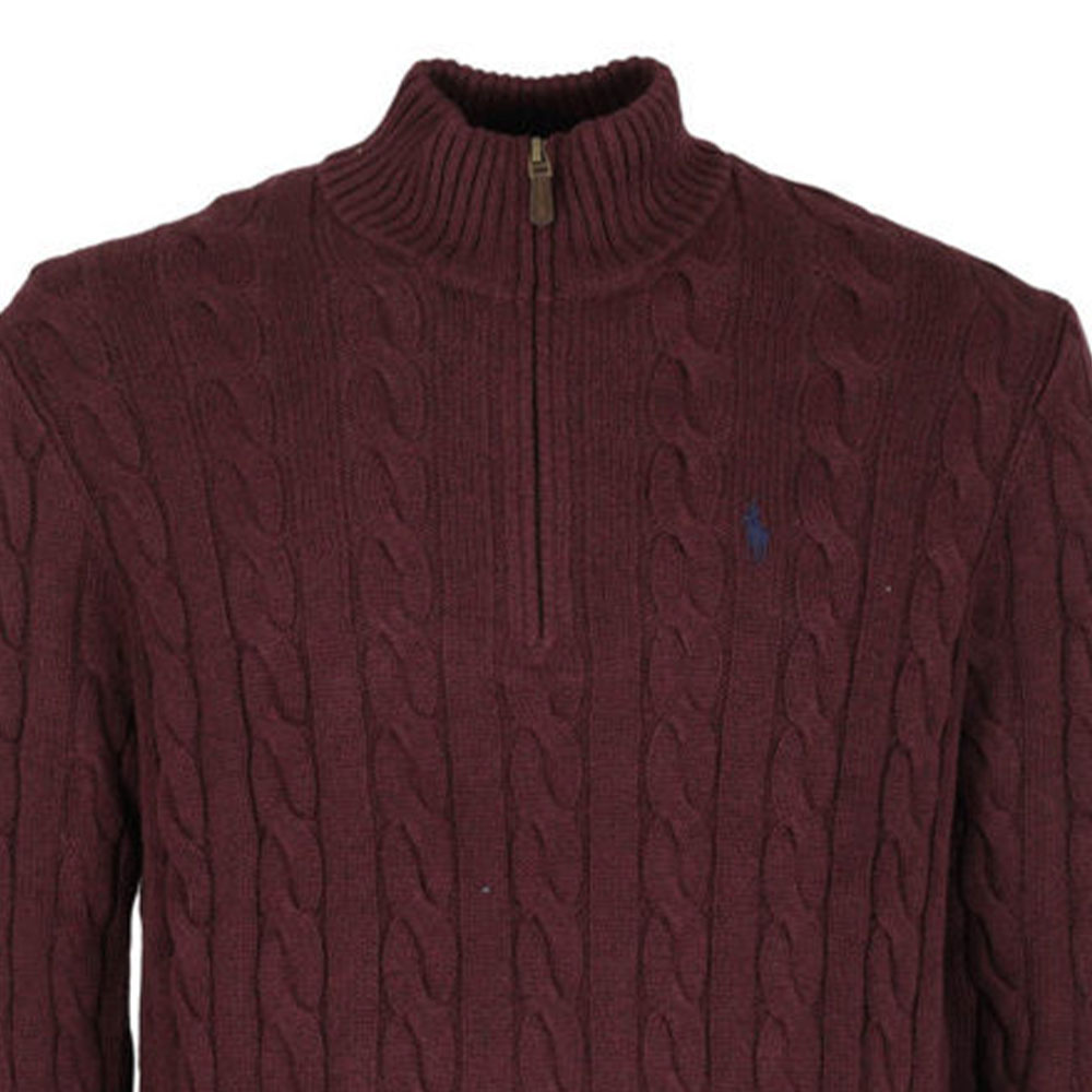 Polo Ralph Lauren SS23  Maroon Embroidered Knit Zip-Up Sweater 710810841-005 圖 6