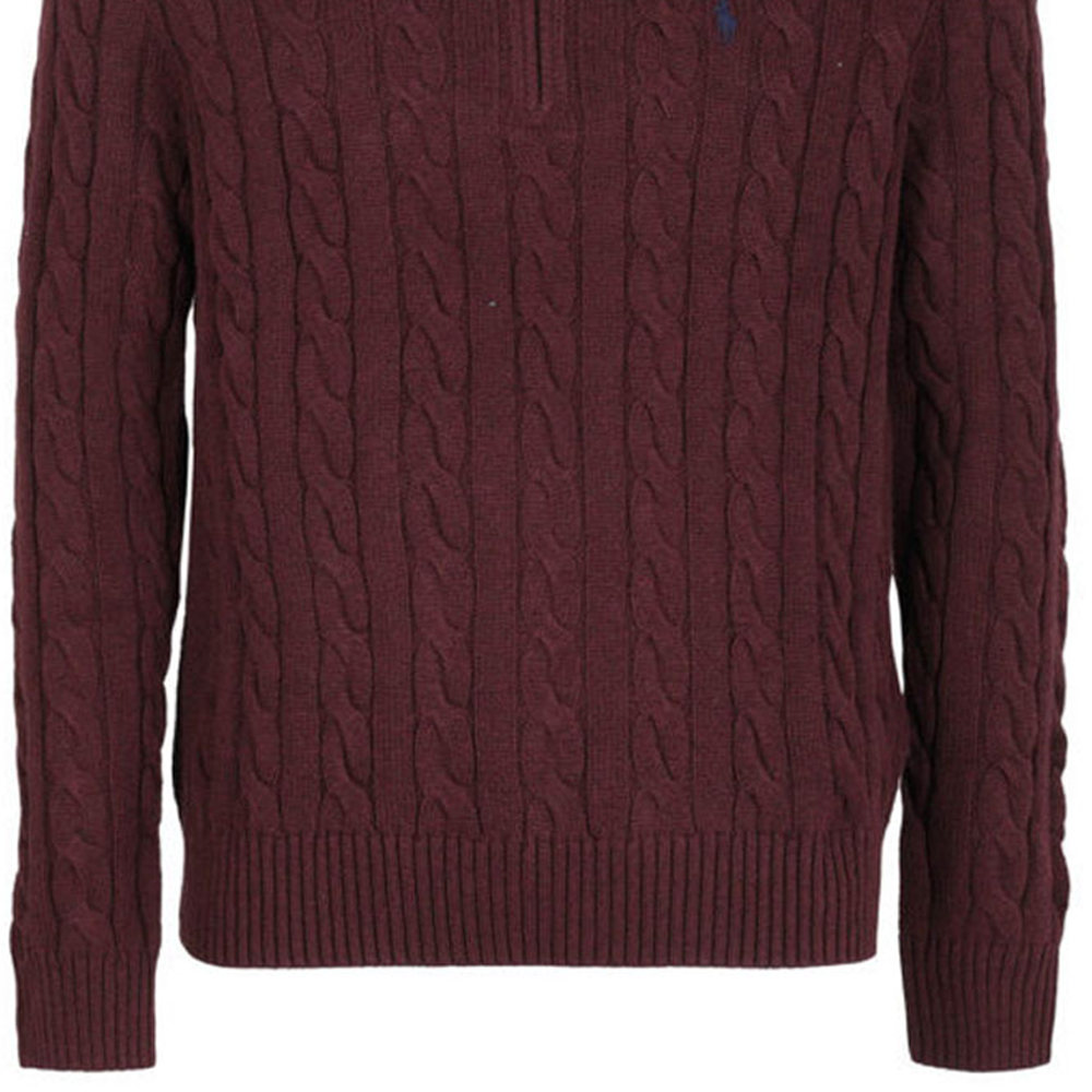 Polo Ralph Lauren SS23  Maroon Embroidered Knit Zip-Up Sweater 710810841-005 圖 7