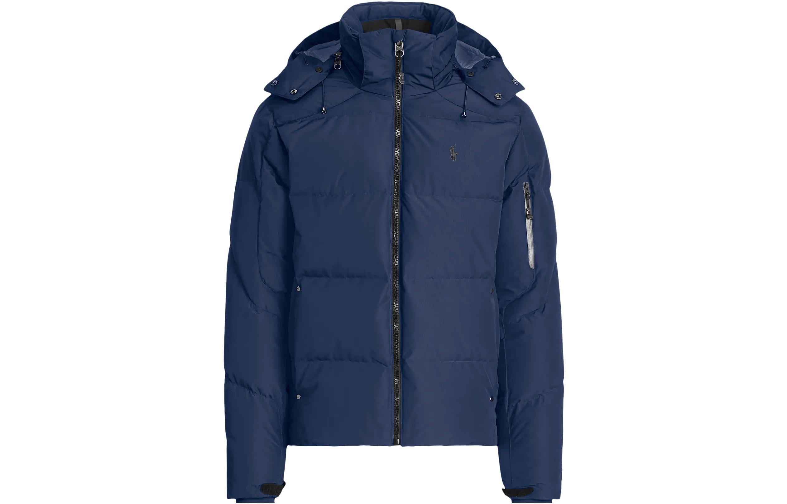 Polo Ralph Lauren SS23  Navy Blue Solid Logo Embroidered Hooded Jacket. 710761907-002