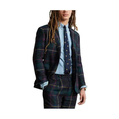 Polo Ralph Lauren SS23 Slim Fit Plaid Long Sleeve Jacket Blue. MNPOSPC27620366-999