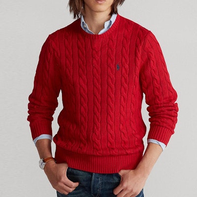Polo Ralph Lauren SS23 Sweater Rajut Kabel Logo Lengan Panjang Solid. 710775885-038 Lookbook Polo Ralph Lauren SS23 Sweater Rajut Kabel Logo Lengan Panjang Solid. 710775885-038