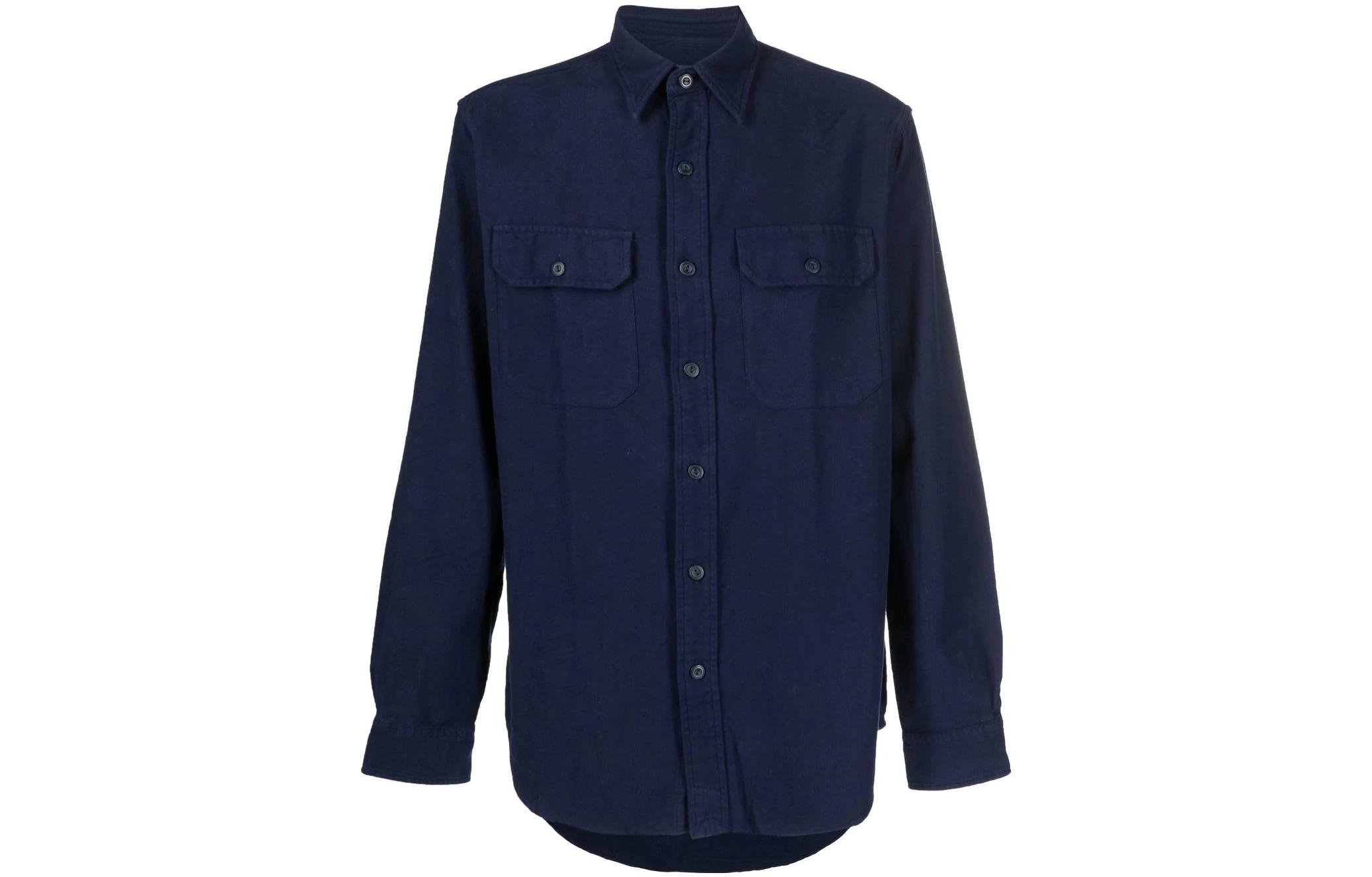 Polo Ralph Lauren SS23  Solid Color Long-Sleeve Shirt Blue 710890432-001