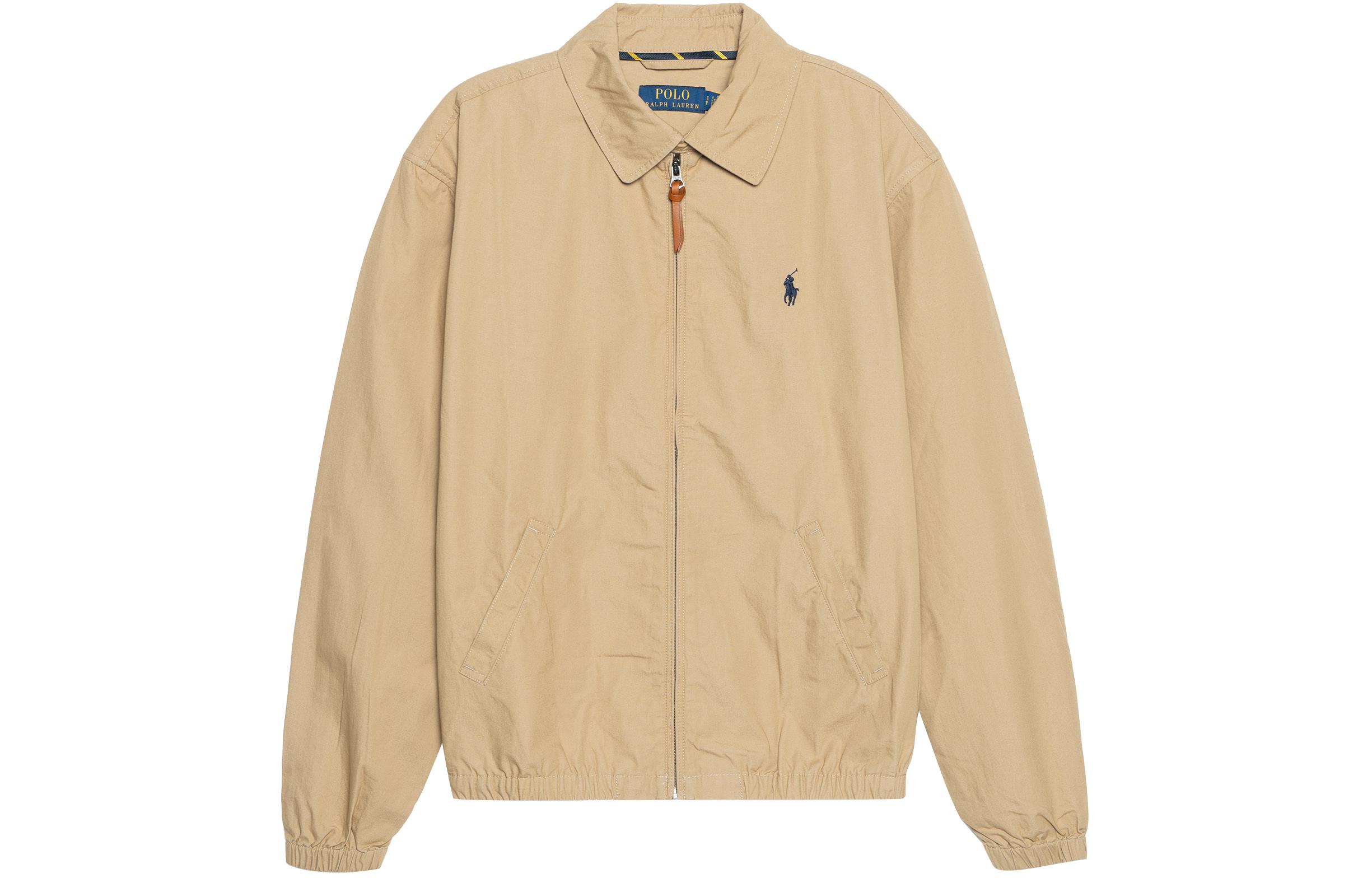 Polo Ralph Lauren SS23  Solid Color Zip-Up Jacket in Khaki. 710838873-004