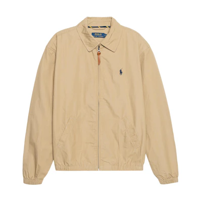Polo Ralph Lauren SS23 Solid Color Zip-Up Jacket in Khaki. 710838873-004