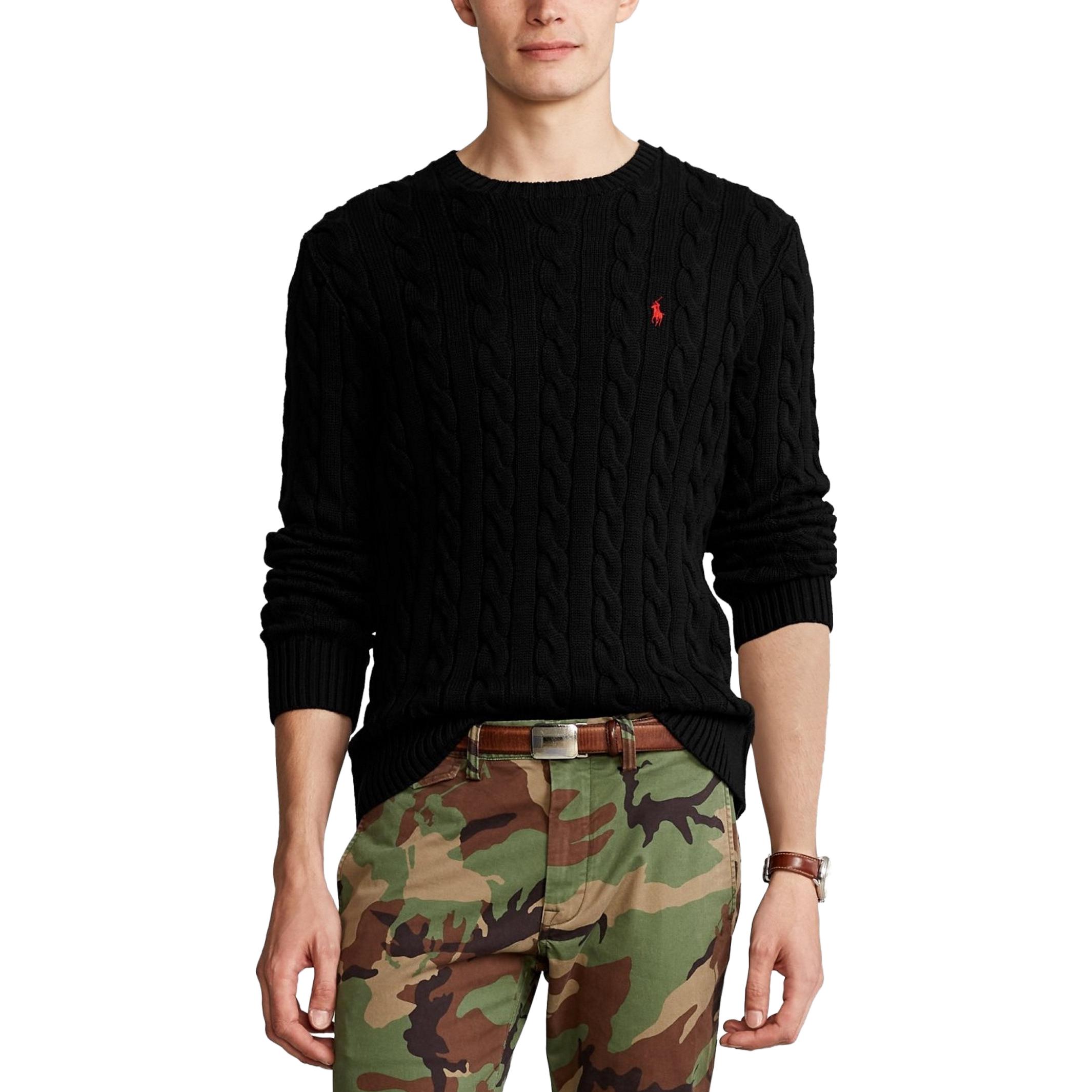 Polo Ralph Lauren SS23  Solid Logo Embroidered Crewneck Sweater Dark Black. 710775885-012 圖 4