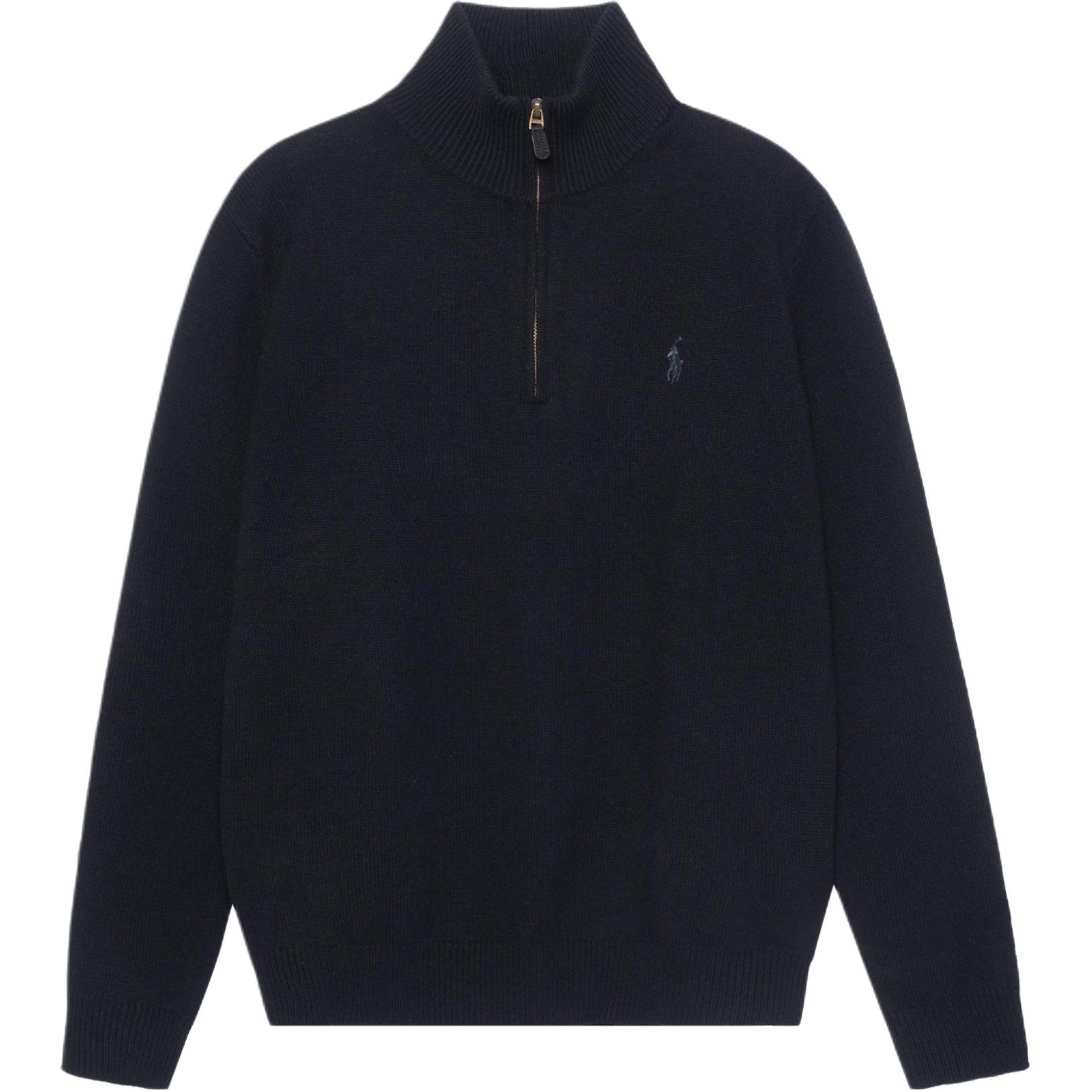Polo Ralph Lauren SS23  Solid Logo Embroidered Half-Zip Sweater Black 710777743-001