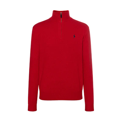 Polo Ralph Lauren SS23 Solid Logo Embroidered Half-Zip Sweater. 710777743-011