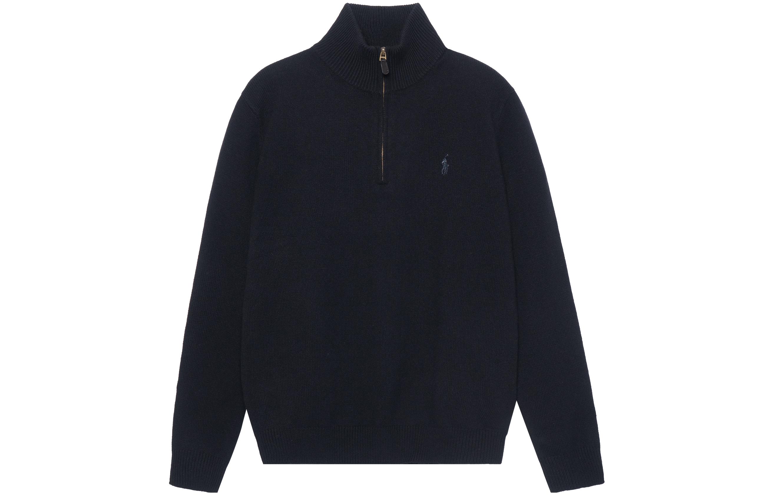 Polo Ralph Lauren SS23  Solid Logo Embroidered Half-Zip Sweater Black 710777743-001 圖 3