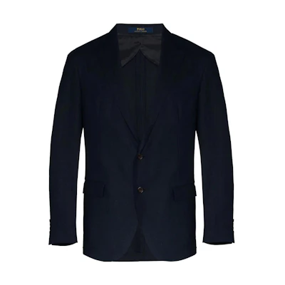 Polo Ralph Lauren SS23 Solid Trapezoid Lapel Long Sleeve Blazer Jacket Blue 715793481-001