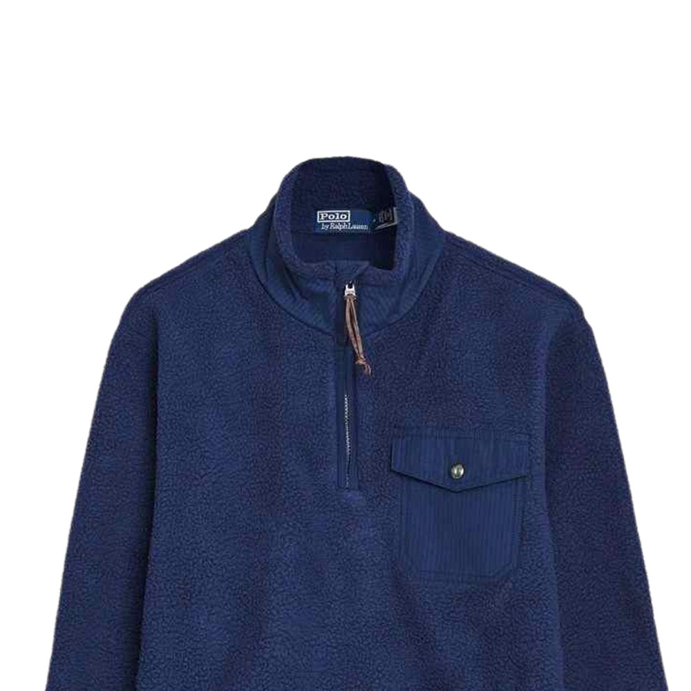 Polo Ralph Lauren SS23  Solid Zip-Up Mock Neck Sweatshirt Blue. 710858520-005 圖 5