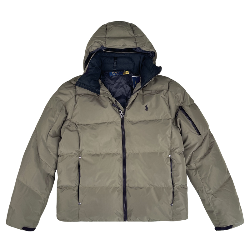 Polo Ralph Lauren SS23  Solid Zip-Up Pony Embroidered Puffer Jacket Brown 710889959-004