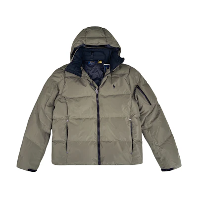 Polo Ralph Lauren SS23 Solid Zip-Up Pony Embroidered Puffer Jacket Brown 710889959-004