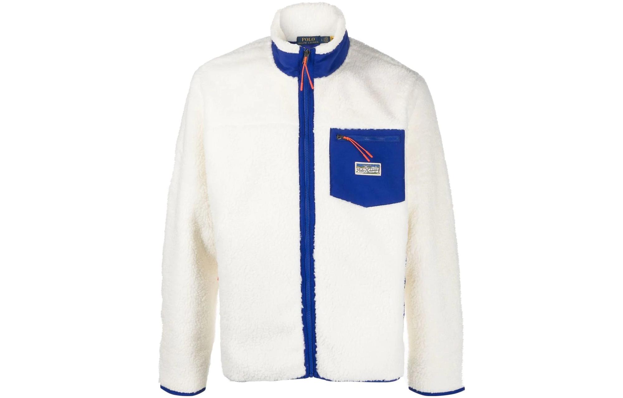 Polo Ralph Lauren SS23  White High Neck Zip Fleece Jacket 710890933-003