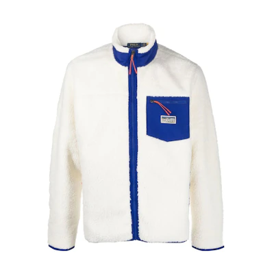 Polo Ralph Lauren SS23 White High Neck Zip Fleece Jacket 710890933-003