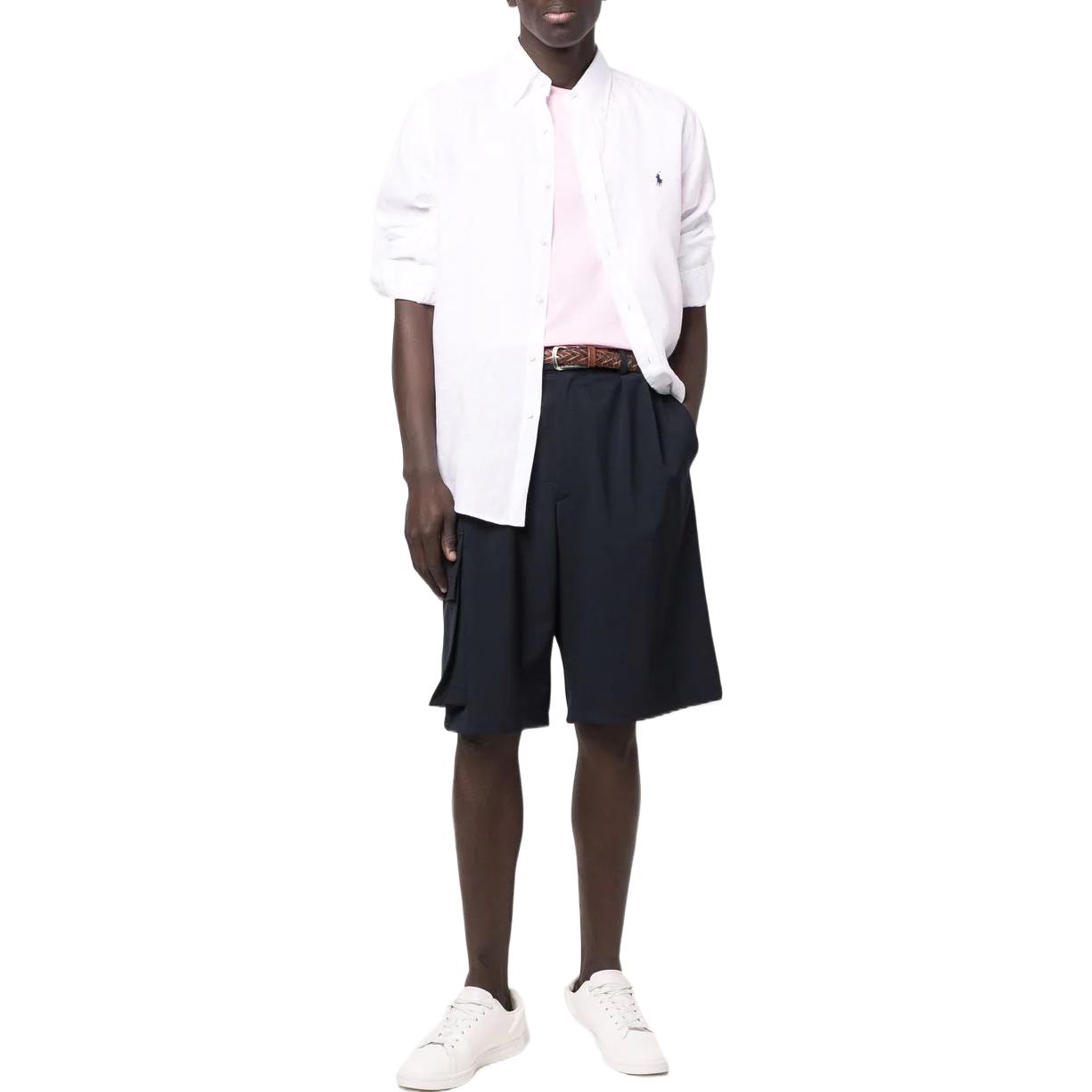 Polo Ralph Lauren SS23  White Linen Shirt with Logo Embroidery 710794141-005 圖 4