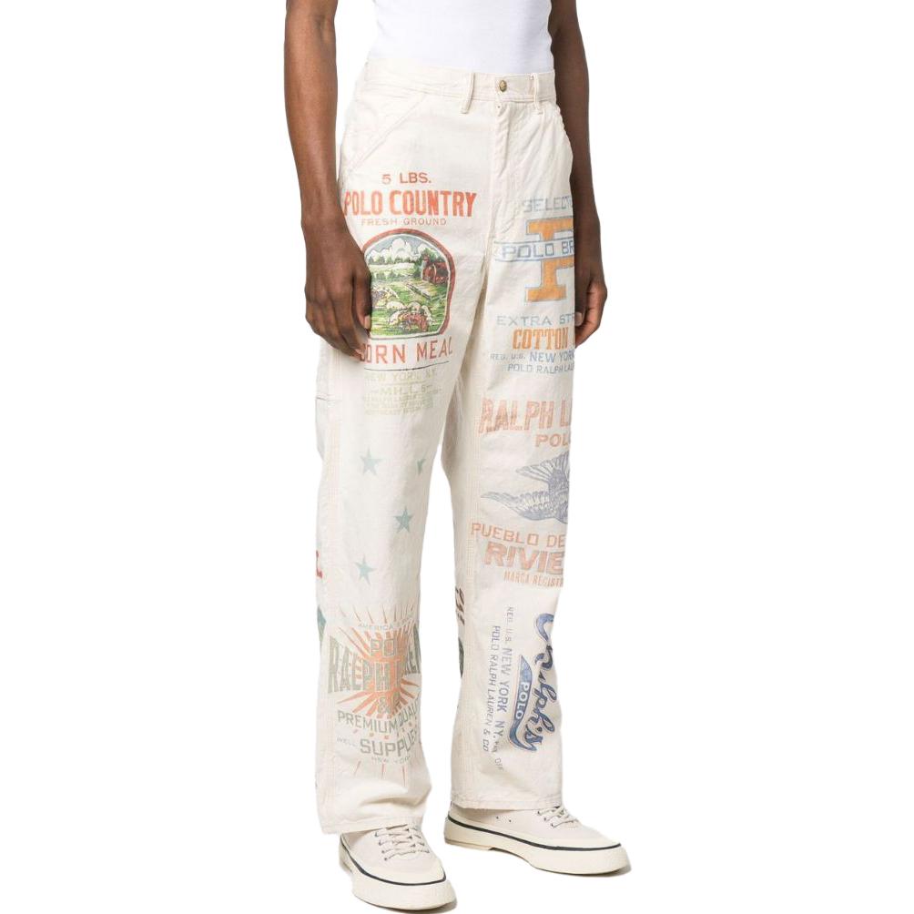 Purchase Polo Ralph Lauren SS23 白色Logo印花直筒休閒長褲 710900041-001