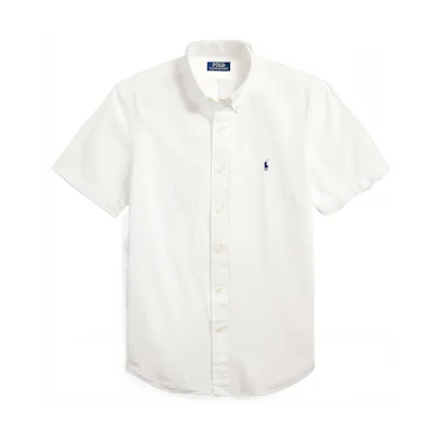 Polo Ralph Lauren SS23 White Shirt with Solid Color and Logo Embroidery. MNPOWOV1N820642-100