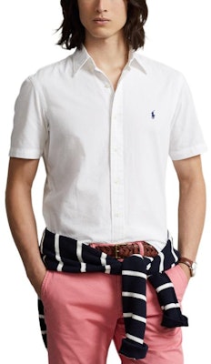 Polo Ralph Lauren SS23 White Shirt with Solid Color and Logo Embroidery. MNPOWOV1N820642-100 Lookbook Polo Ralph Lauren SS23 White Shirt with Solid Color and Logo Embroidery. MNPOWOV1N820642-100