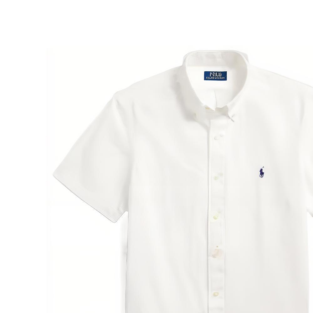 Details for Polo Ralph Lauren SS23  White Shirt with Solid Color and Logo Embroidery. MNPOWOV1N820642-100