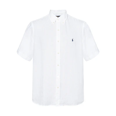 Polo Ralph Lauren SS23 White Short Sleeve Shirt with Logo Embroidery. 710866964-003